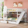 NicBex Full Size Bunk Bed Castle Shape Loft Bed with 2 Drawers, 3 Shelves, Storage Stairs, Slide and Guardrail, No Box Spring Required - 2 of 4