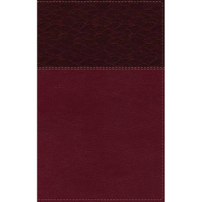 Nasb, Thinline Bible, Large Print, Leathersoft, Burgundy, Red Letter Edition, 2020 Text, Thumb Indexed, Comfort Print - by  Zondervan (Leather Bound)