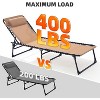 Summit Adventure 400lb Heavy-Duty Folding Chaise Lounge - Adjustable Recliner with Pillow for Patio, Pool & Camping (Beige) - 4 of 4