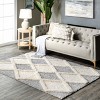 Nuloom Eimile Diamond Trellis Shag Indoor Area Rug 5x7, Blue - 2 of 4