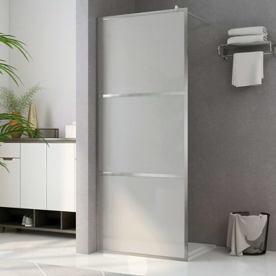 VidaXL Walk-in Shower Wall with Whole Frosted ESG Glass 35.4 in.x76.8 in.