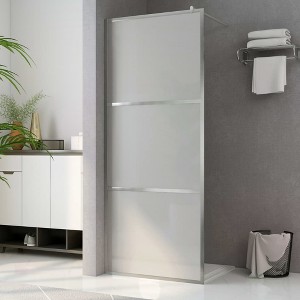 vidaXL Walk-in Shower Wall with Whole Frosted ESG Glass 45.3 in.x76.8 in. - 1 of 4