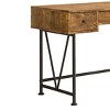 Coaster Home Furniture Analiese Industrial Home Office Writing Study Desk Laptop Table with 3 Storage Drawers and Black Metal Frame, Antique Nutmeg - 4 of 4