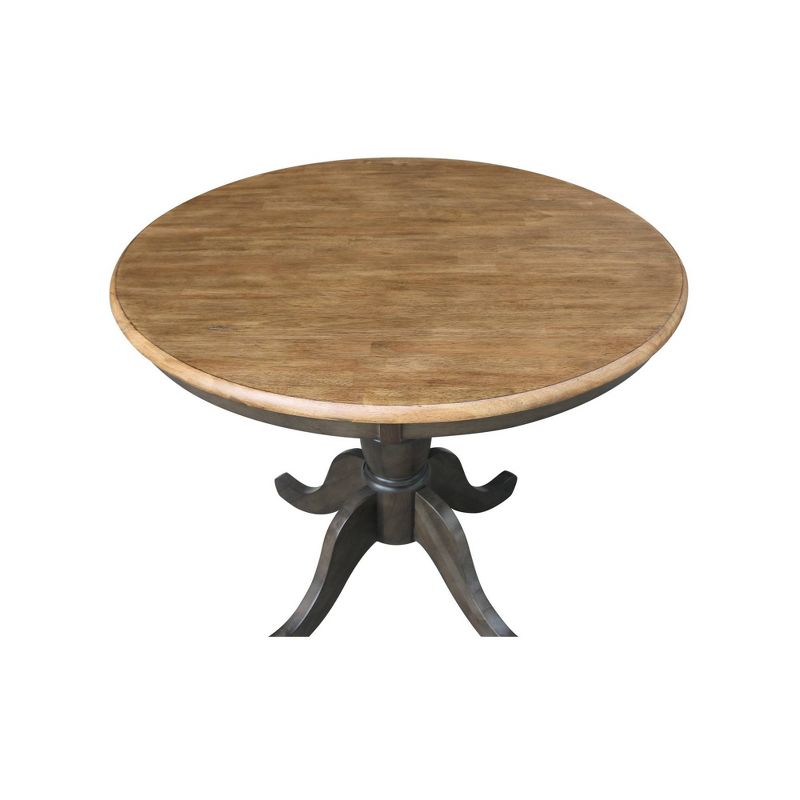 Eric Round Top Pedestal Table Hickory Brown - International Concepts, 4 of 6