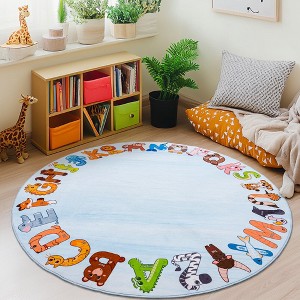 Kids ABC Educational Area Rugs For Kids Boys Girls Kindergarten Decorative Soft Crawling Floor Mats Children's Bedside Rugs - 1 of 4