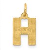 Black Bow Jewelry 14k Yellow Gold, Julia Collection, Small Satin Block Initial H Pendant - 3 of 4