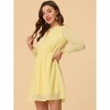 INSPIRE CHIC Women's Choker V Neck Vintage Flared Gilding Metallic Shiny Star A-Line Dress - 2 of 4