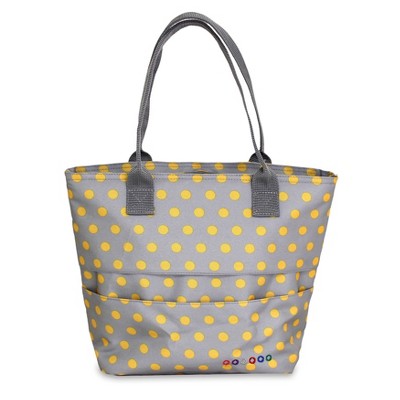 SACHI Stylish Shell Handbag Insulated Lunch Tote Purse Cooler Bag Slate Genuine 