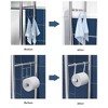 GustoWave Over The Toilet Storage Cabinet, Metal Bathroom Organizer with Paper Holder & Hooks, No Drill Floor Standing, Space Saver, White - 4 of 4