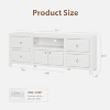 Farmhouse TV Stand Large Entertainment Stand for TV Up to 80 Inch, with 6 Storage Drawer & Soundbar Shelf, Television Consoles Stands - 3 of 4