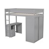 Whisen Wood Twin Size Loft Bed with Wardrobes and 2-Drawer Desk with Cabinet - 4 of 4