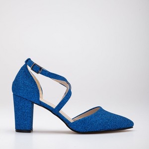 Sina - Bright Blue Glitter Heels | Forever & Always Shoes - 1 of 4