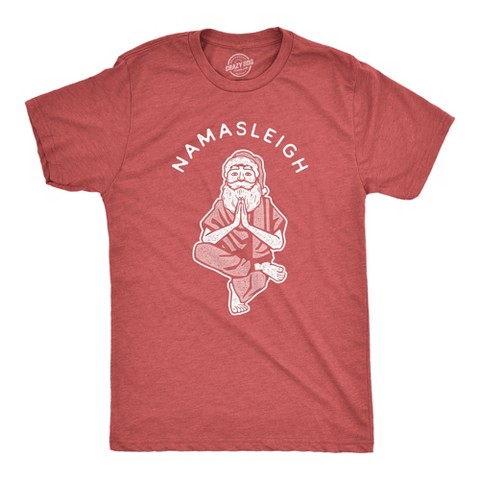 Мужские футболки Crazy Dog T-Shirts, Inc. Mens Namasleigh T Shirt Funny Namaste Yoga Meditation Santa Sleigh Christmas Tee - Crazy Dog Men's T Shirt Gift For Christmas Red S