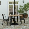 Merrick Lane Indoor/Outdoor Dining Table with Umbrella Hole, 36" Square All Weather Poly Resin Top and Steel Base - 2 of 4