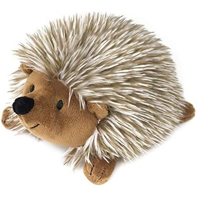 Pawaboo Plush Dog Toy, Non-Toxic Super Soft Faux-Fur Hedgehog Dog Toy Squeak Aninal Toy Stuffed Biting Training Playing Toys for Dog Puppy, Brown