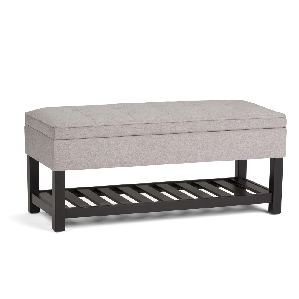 Photos - Pouffe / Bench 44" Essex Storage Ottoman Benches with Open Bottom Cloud Gray/Linen Look F