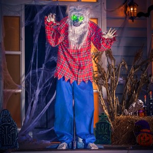 Joyfy 63'' Halloween Standing Werewolf Outdoor Decoration, Life Size Animated Ghost with LED Eyes and Sound Haunted House Props for Lawn Yard Patio - 1 of 4