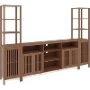 Farmhouse Entertainment Center for 70" TVs, 3-Piece Modular TV Console, Large TV Stand with Bookshelves, Engineered Wood for Living Room Bedroom - 2 of 4
