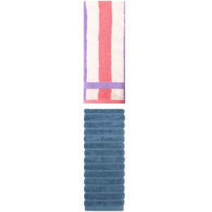 REGALWOVEN Pure Cotton Striped Decorative Hand Towel for Bathroom 14" x 30"/13" x 29" 2 Pcs - 1 of 4