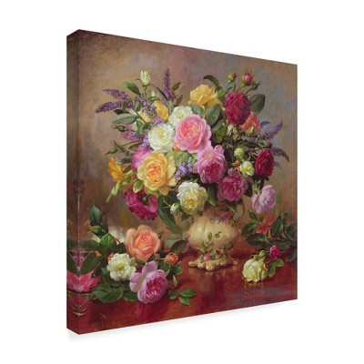 Trademark Fine Art -Albert Williams 'Roses from a Victorian Garden' Canvas Art