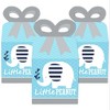 Big Dot of Happiness Blue Elephant - Square Favor Gift Boxes - Boy Baby Shower or Birthday Party Bow Boxes - Set of 12 - 2 of 4