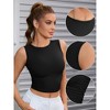 INSPIRE CHIC Women's Sleeveless Ribbed Waist-Cinched Workout Tank Top with Dual Side Pleats - 3 of 4