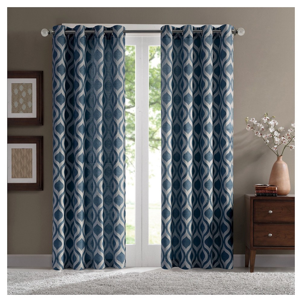 UPC 675716571832 product image for Mestre Geo Chenille Curtain Panel - Blue (52