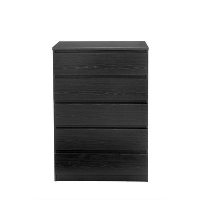 Wood Scottsdale 5 Drawer Chest in Black Woodgrain-Tvilum
