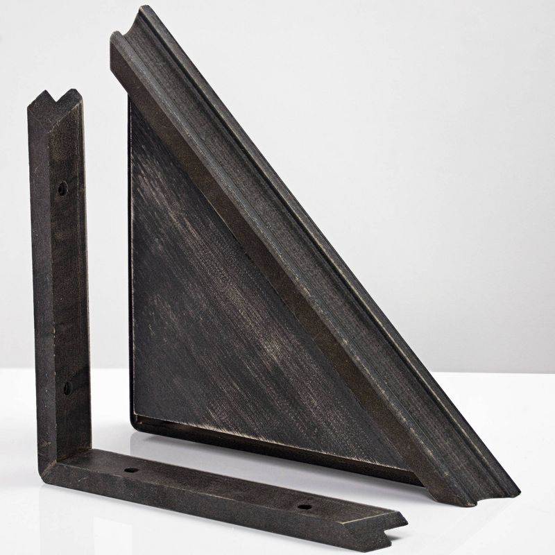 8" x 16" Set of 2 Rustic Wood Floating Corner Shelves - Crystal Art Gallery, 6 of 8