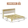 Queen Size Bed Frame with Storage Headboard and Charging Station, Metal Platform Bed Frame with LED Lights - 2 of 4