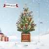 GAOMON 24 Inch Small Christmas Tree, Prelit Tabletop Mini Christmas Tree with Wooden Base, Frosted Lighted Artificial Xmas Tree - 3 of 4