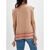 Sweater Vest for Women V Neck Sleeveless Knit Solid Casual Ribbed Preppy Pullover Tops - 4 of 4