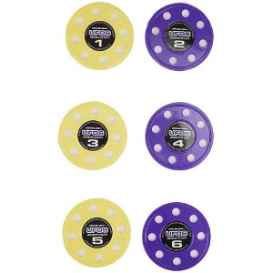 Swimline Set of 6 Purple and Yellow UFO Disc Dive Swimming Pool Game Toys, 3.75", Ages 3+, Pool Games and Toys - 1 of 3