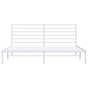 vidaXL Metal Bed Frame without Mattress with Headboard White California King - 1 of 4