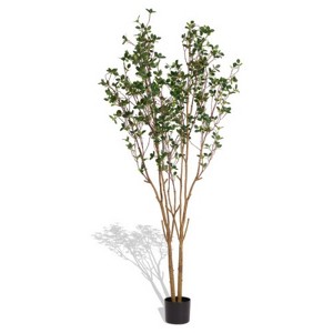 Maggift Artificial Plant Large UV Artificial Plant Branch Double Pole Island Spring Flower Bonsai Tropical Plant 1set, Green, 6.7"*23.6"*63" - 1 of 4