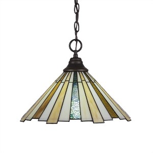 Toltec Lighting Any 1 - Light Pendant in  Dark Granite with 16" Sequoia Art Glass Shade - 1 of 1
