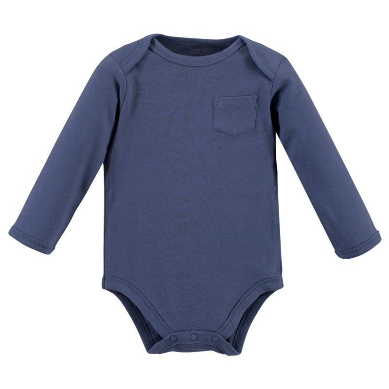 Touched by Nature Organic Cotton Long-Sleeve Bodysuits 5pk, Blue Whale, 3 of 8