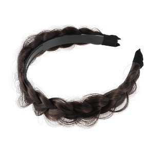 Unique Bargains Women's Synthetic Hair Braided Headband Hair Hoop 1.89" Wide - 1 of 4
