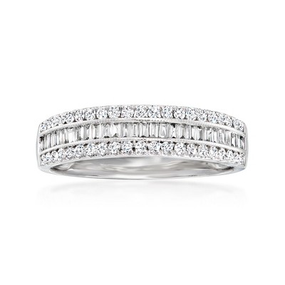 Ross-Simons 0.50 ct. t.w. Round and Baguette Diamond Ring in 14kt White Gold