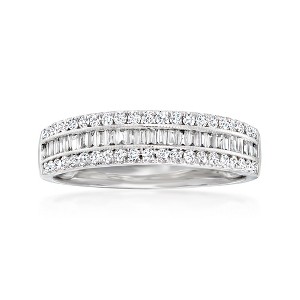 Ross-Simons 0.50 ct. t.w. Round and Baguette Diamond Ring in 14kt White Gold - 1 of 4