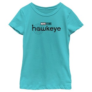 Girl's Marvel Hawkeye Black and White Logo T-Shirt - 1 of 4