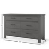 Child Craft 6-Drawer Denman Double Dresser for Nursery or Bedroom, Anti-Tip Kit Included to Prevent Tipping, Non-Toxic, Baby Safe Finish - 3 of 4