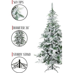Perfect Holiday Snow Flocked Alpine Fir Christmas Tree - 1 of 4