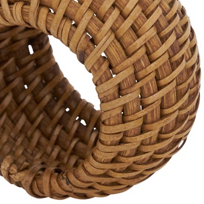 Natural Woven Rattan Napkin Rings Set of 4