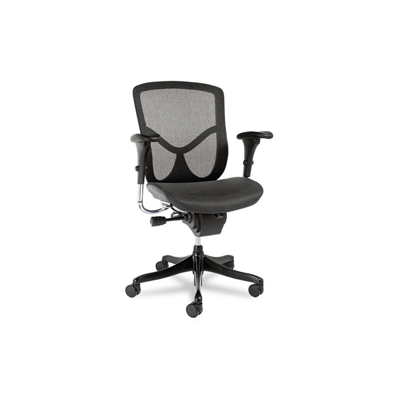 Alera Alera EQ Series Ergonomic Multifunction Mid-Back Mesh Chair, Supports Up to 250 lb, Black, 1 of 8
