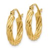 Black Bow Jewelry 2.75mm x 15mm Polished 14k Yellow Gold Twisted Round Hoop Earrings - 2 of 4