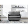 NicBex Linen Fabric Loveseat Sofa Modern Convertible Sleeper Sofa Bed with 2 Pillows and Side Pockets for Living Room,Gray - 2 of 4