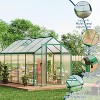 6x7ft Outdoor Greenhouse, Green Houses for Outside Walk-in Kit with Roof Vent, Polycarbonate Greenhouse - 3 of 4