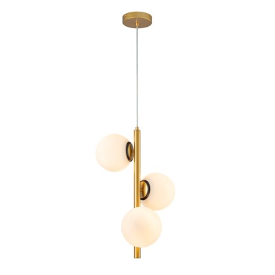 LLHZSY 3-Light Sputnik Globle Chandelier Hanging Ceiling Pendant Lights With Opal Glass Shade - 13 4/5"W x 19 9/10"H
