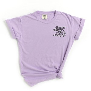 Simply Sage Market Women's Embroidered Better Days Short Sleeve Garment Dyed Tee - 1 of 3